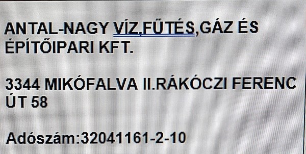 ANTAL-NAGY VÍZ,FŰTÉS,GÁZ ÉS ÉPÍTŐIPARI KFT.